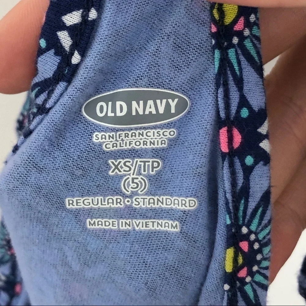 Old Navy Blue Floral Romper Sz XS 5